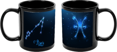 Black Pisces Astrology 11oz mug