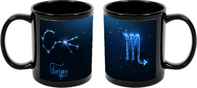 11oz black Scorpio zodiac mug