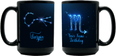 15 oz Black Astrology Scorpio mug